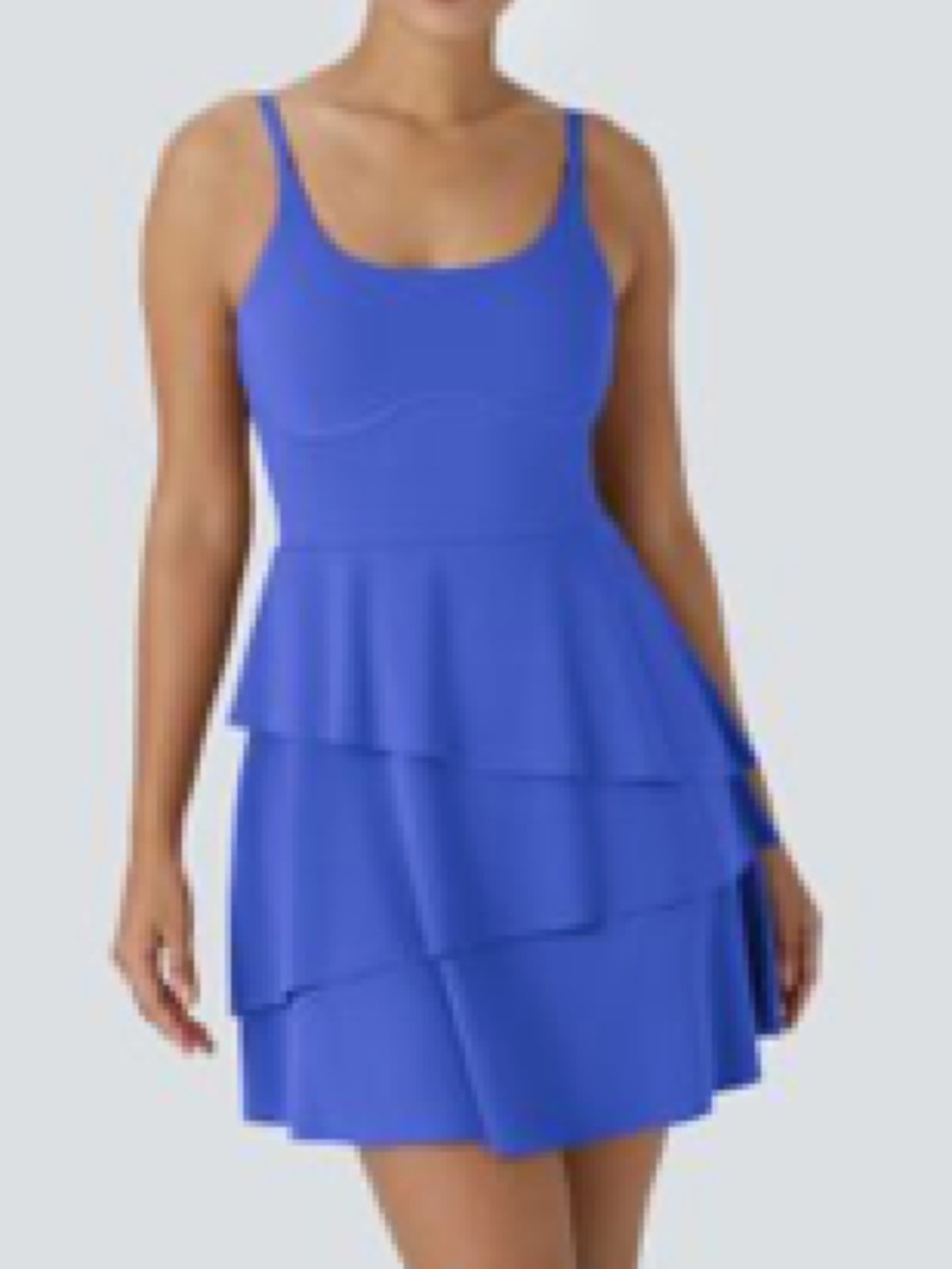 Halara SoftlyZero Tiered Ruffle Mini Slip Dance Active Dress, NWOT (Size XL)